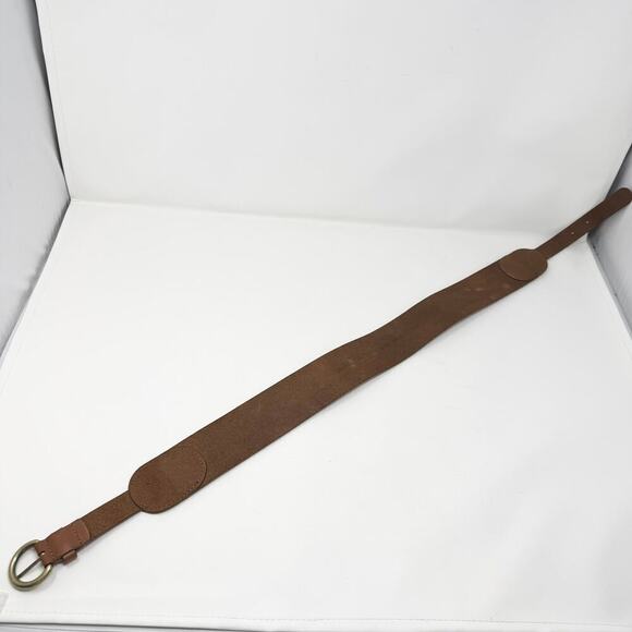 Brown Leather Folk Belt Paisley Fabric Rickrack Festival Ren Faire Peasant Sz M - Picture 11 of 12